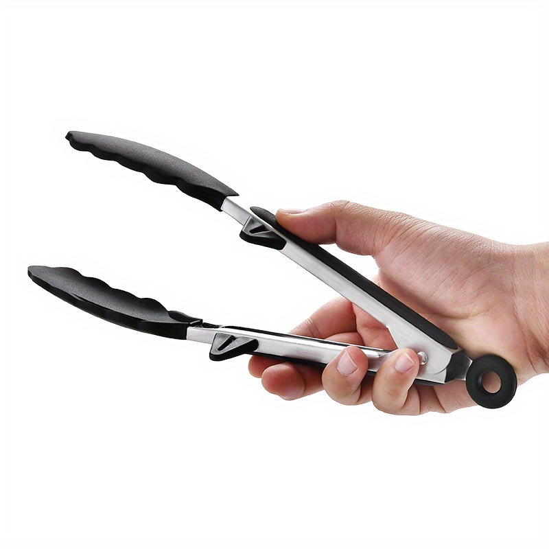 4 Pack Silicone Kitchen Cooking Tongs Set, Stainless Steel Nonstick Food Tong With BPA Free Silicone Tips For Serving Pasta Spaghetti