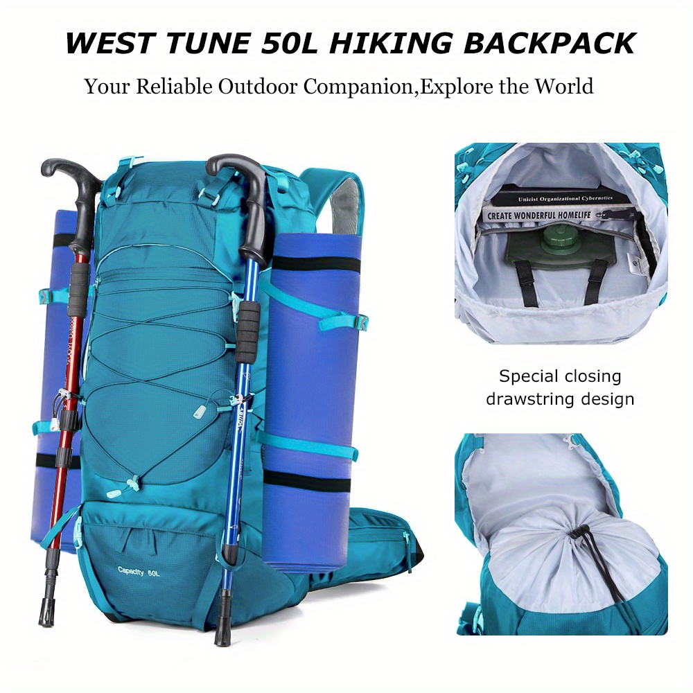 Large Capacity Hiking Backpack Multifunctional Nylon Sports Temu