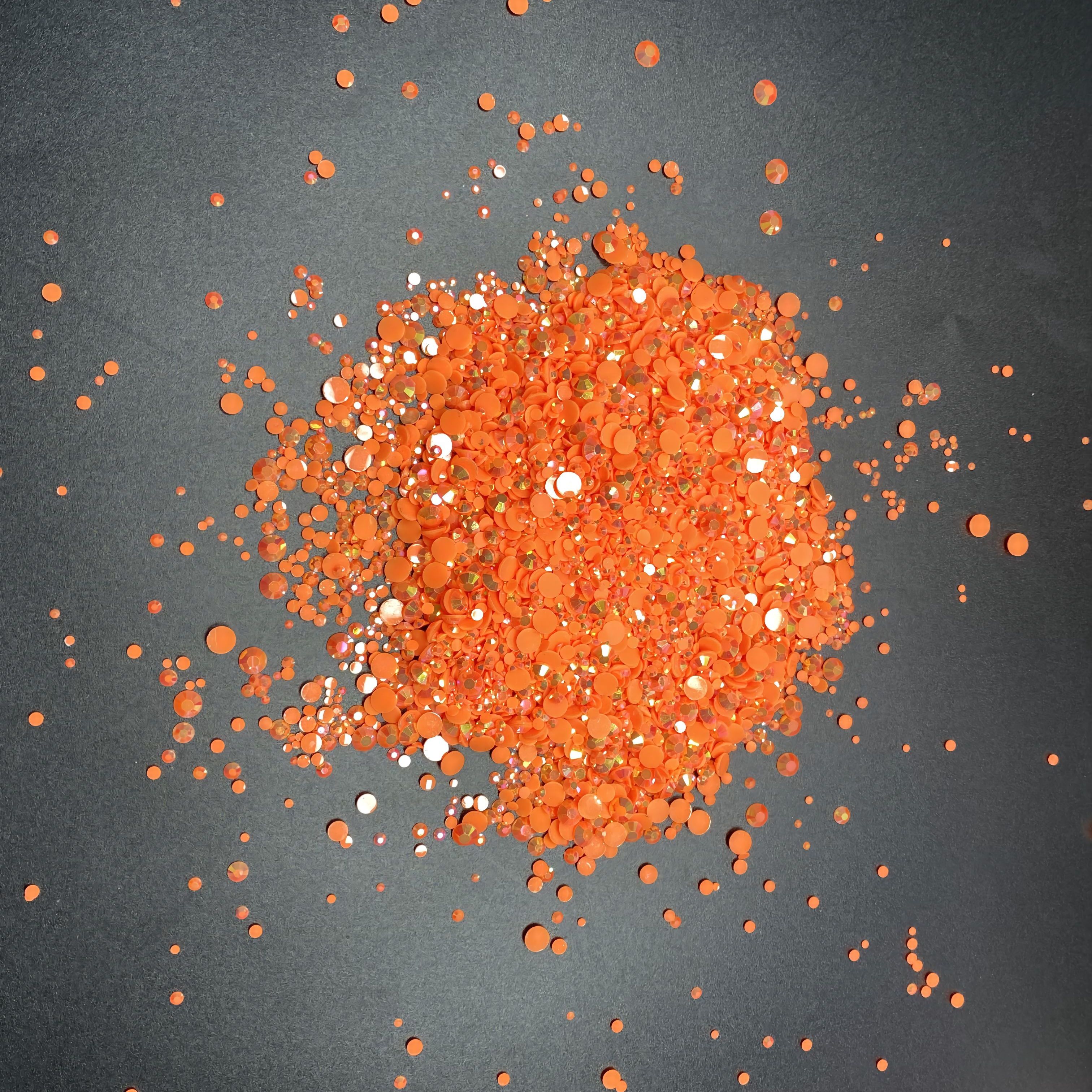  1000PCS 6mm Resin Flatback Rhinestone, Tangerine