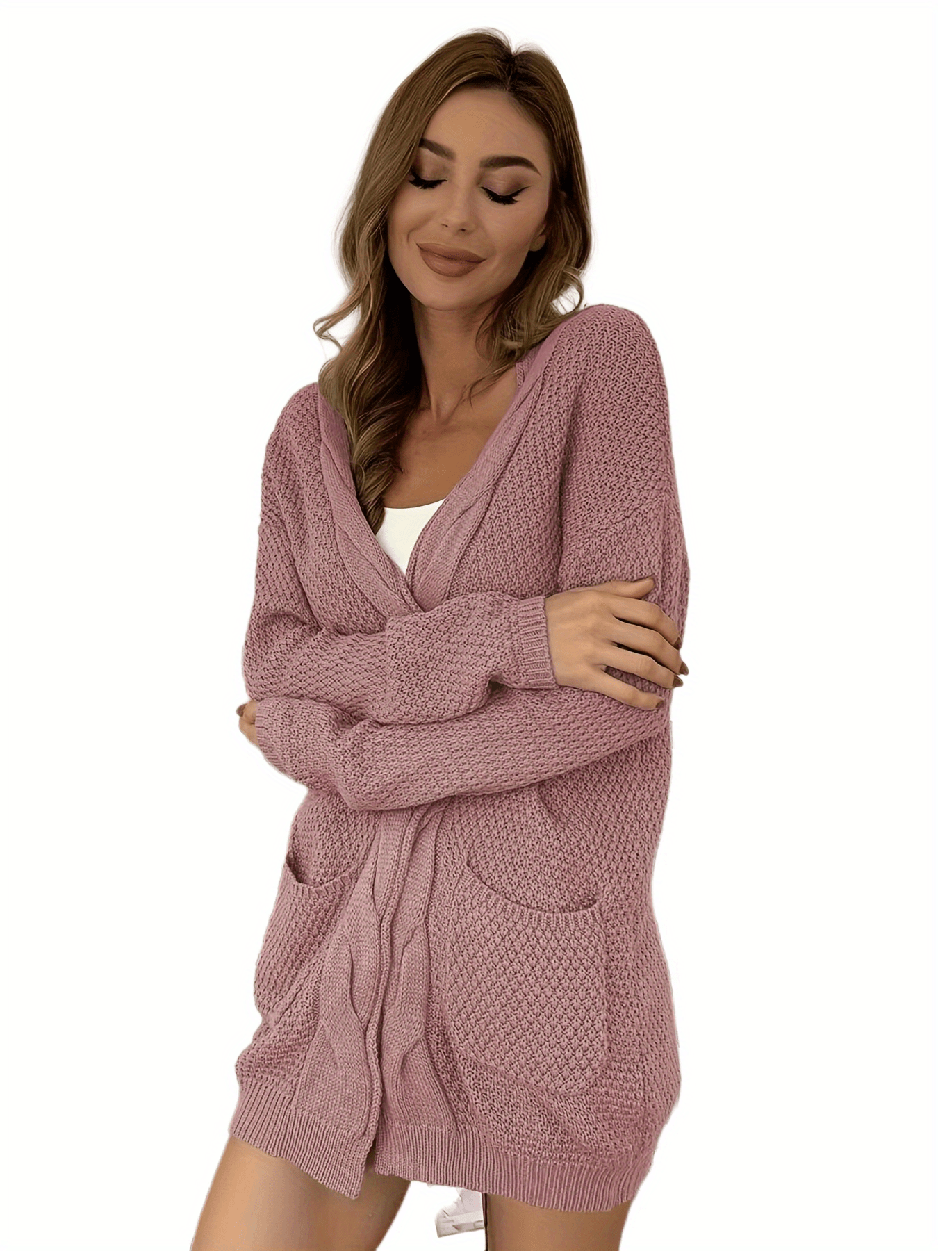 Cardigan Femme élégant GRACE KARIN - Manches Longues - Col Rond Avec Boutons Dorés - Pour Bureau Ou Casual