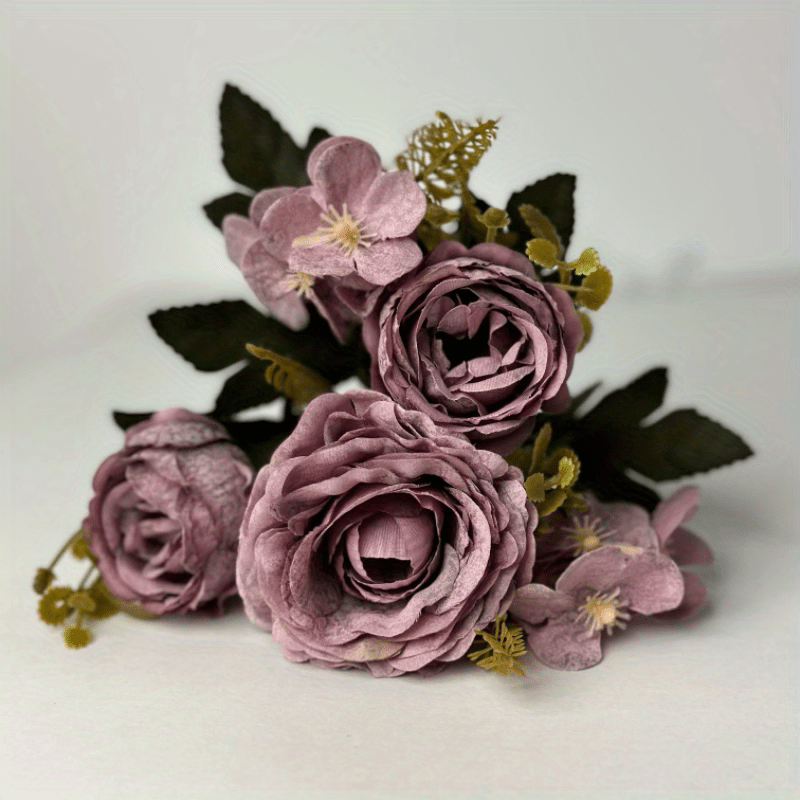 Artificial Western Rose Flower, Vintage Real Touch Faux Flowers