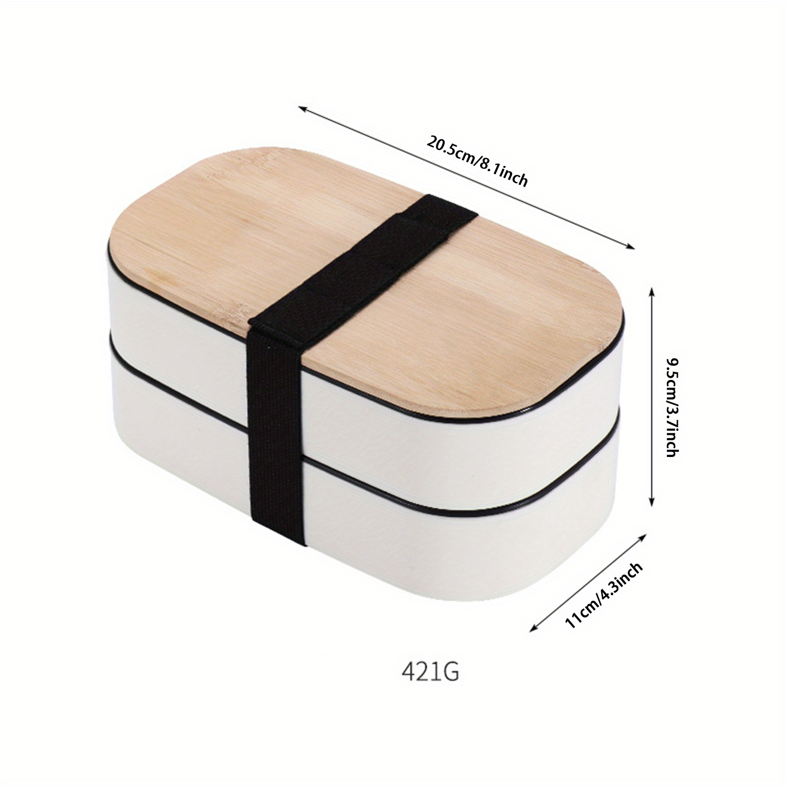 Leakproof 2-layer Bento Box With Spoon And Fork - Microwavable And