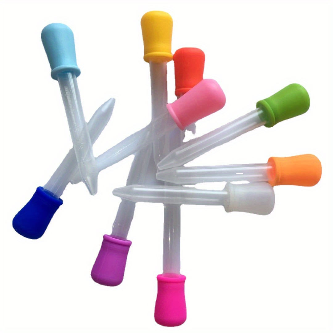 10 Pièces Liquide Compte-gouttes Avec 1 Brosse De Nettoyage , 5ML En  Silicone Et En Plastique Transfert Pipette Avec Échelle Pour Enfants Enfant  Médicament Bonbons Gommeux Moule Artisanat ( Multicolore )