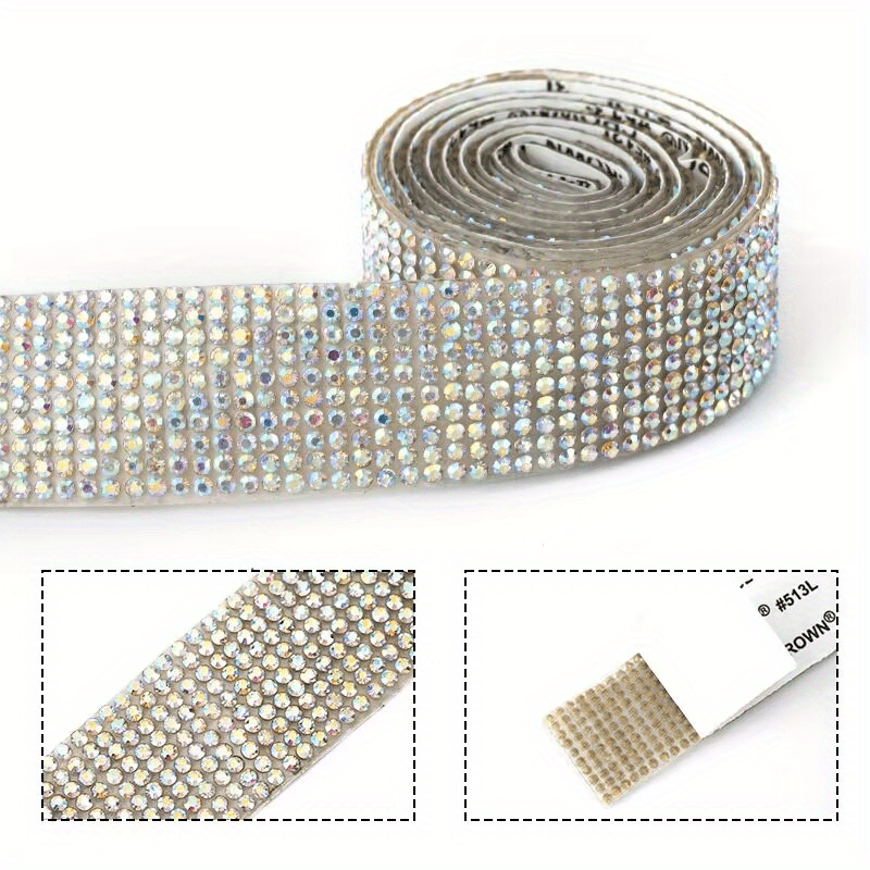 1Roll Crystal Rhinestone Diamond Ribbon Crystal Self Adhesive Ribbon  Diamond Bling Ribbon Roll Rhinestone Ribbon DIY Decoration Sticker for DIY  Crafts