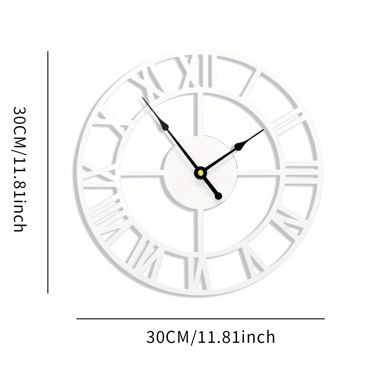 1pc Modern Simple Metal Round Wall Clock 12 Inches 30 Cm Large Battery