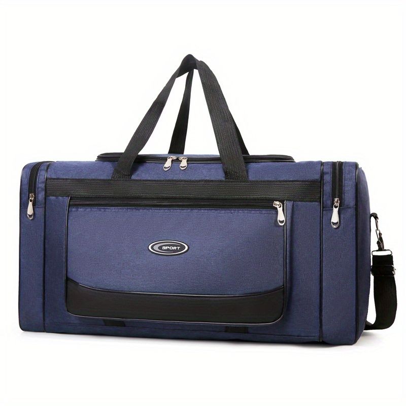 Collapsible Trolley Bag Large Capacity Luggage Rolling Bags Oxford Cloth  Dry-Wet Separation Unisex Business Trip Bag