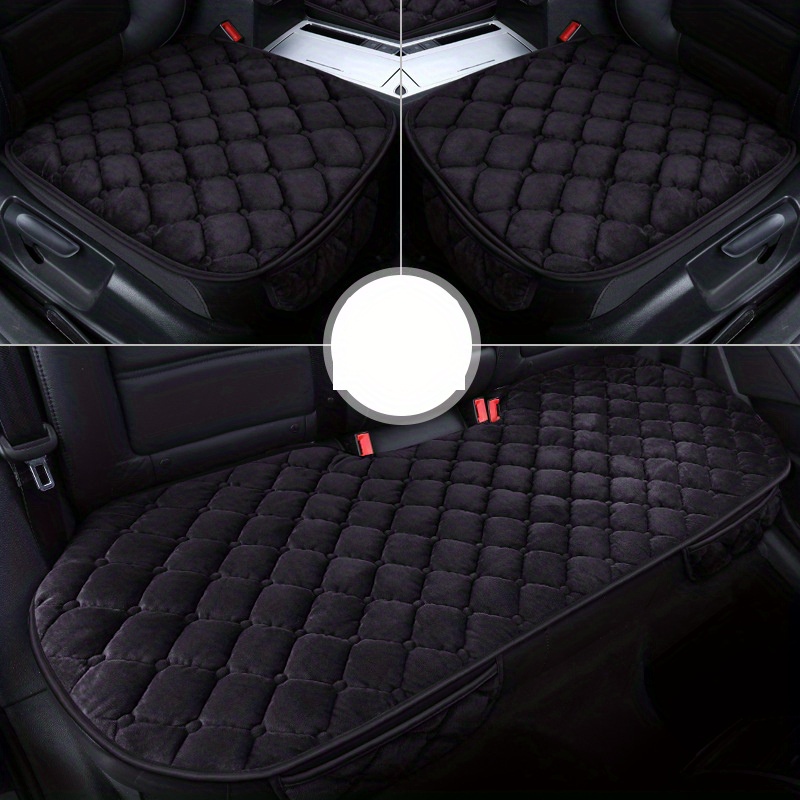 Plush Seat Cushion 3pcs Set, Soft, Comfortable, And Warm Car Seat Cushions With Storage Bag