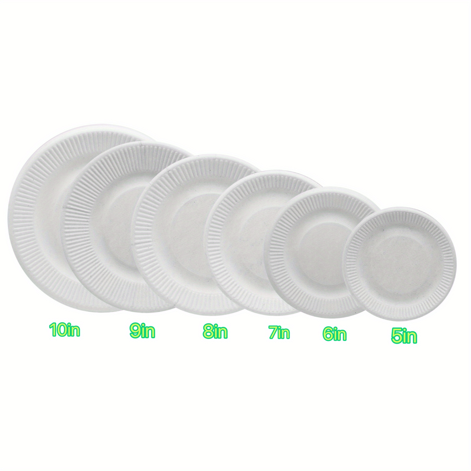 Compostable Disposable Plates 50 Pcs for Party Barbecue Cake