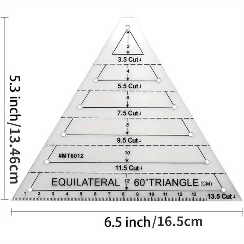 Patchwork Ruler 60 Degree Triangle Quilting Ruler Patchwork Acrylic  Template