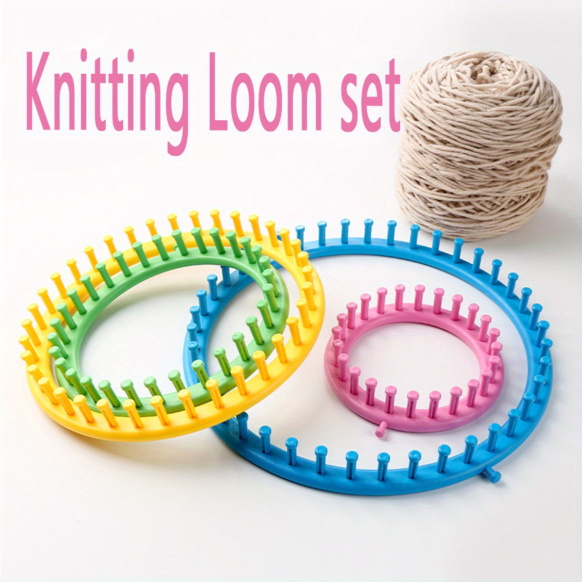 Jinyi Flower Loom Knitting, Wool Loom Set With , Hook Nstructs, S Round  Knitting Loom For Hat Socks, Ter Loom For(1 Set, Mu