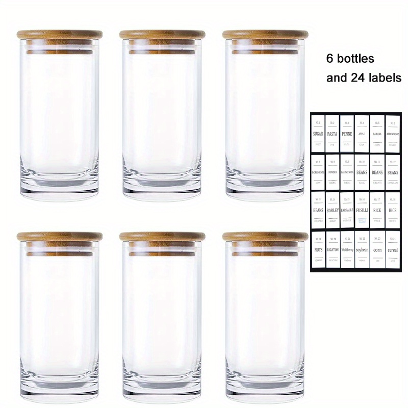 Transparent Pet Food Jar With 24 Labels Portable Candy Jar - Temu