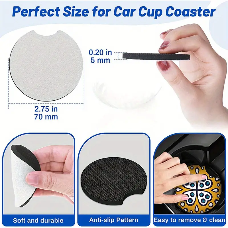 Sublimation Blanks Car Coasters car Cup Holder Coaster - Temu