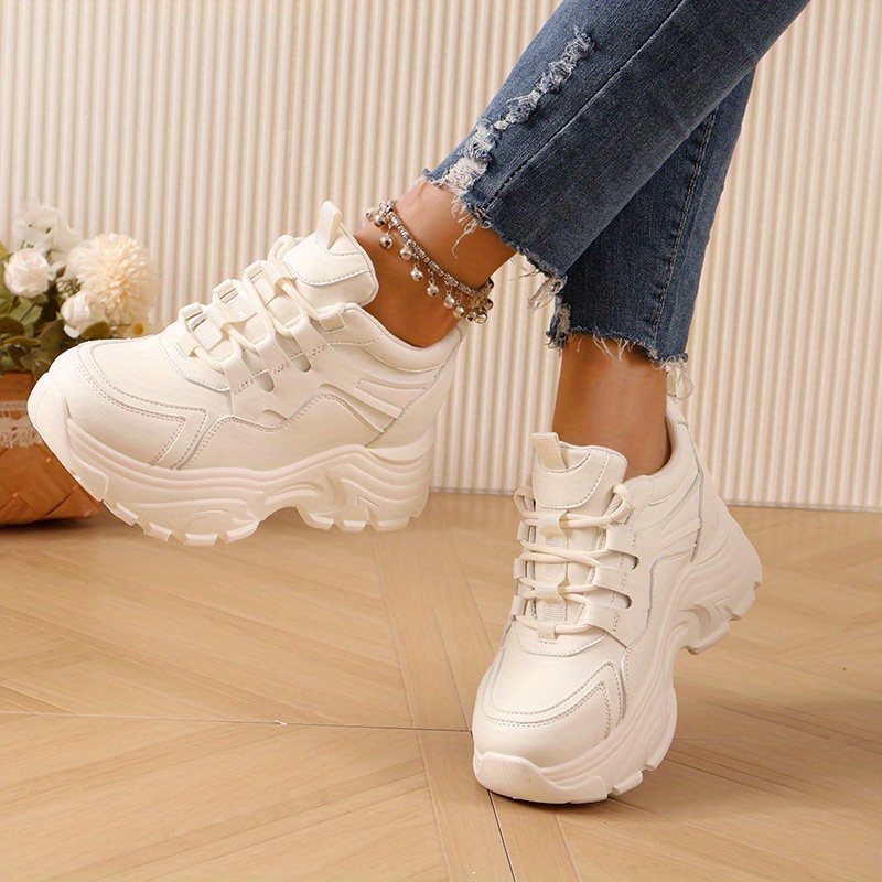 White Trainers, Womens White Chunky & Leather Trainers