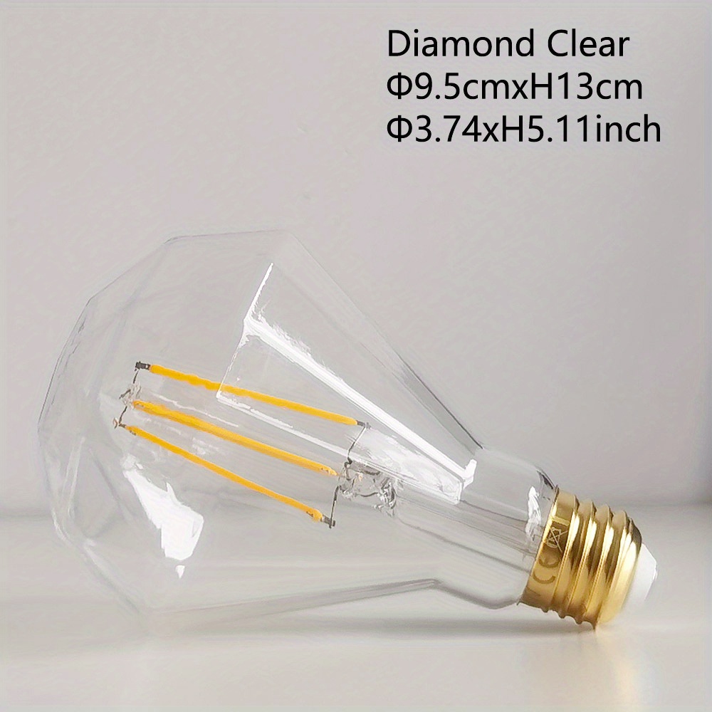 Led Filament Light Bulb Warm White Light Amber Clear Glass - Temu