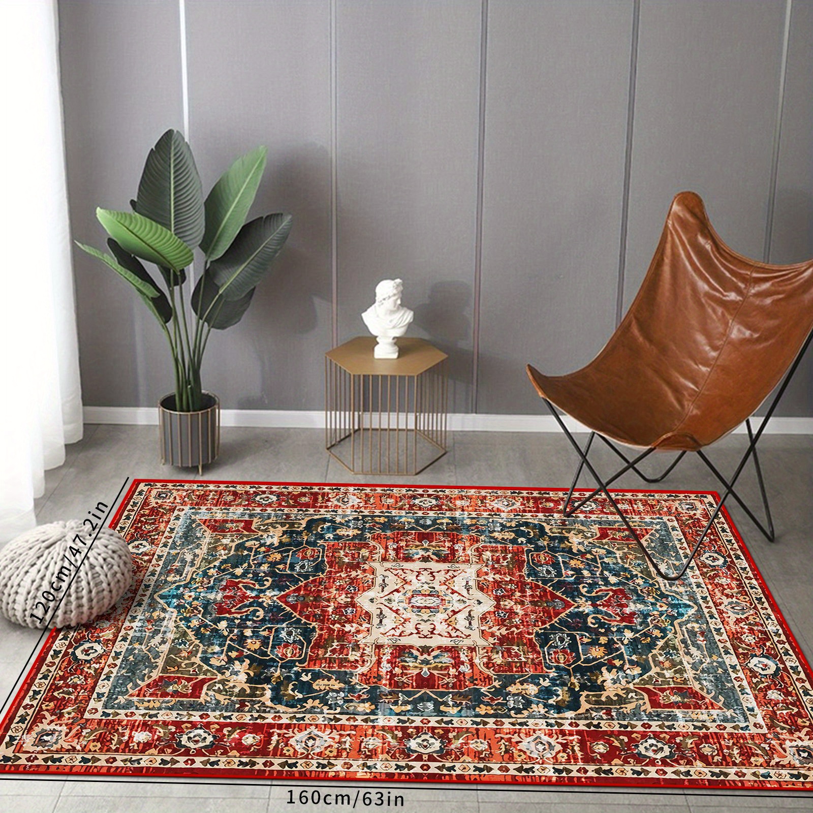 Boho Tribal Area Rug, Persian Washable Bedroom Rug, Vintage Boho Runner Rug,  Bedside Rug, Machine Washable, Soft Non Slip Non-shedding Kitchen Mat,  Indoor Accent Entry Carpet For Living Dining Playroom Nursery Camper, 