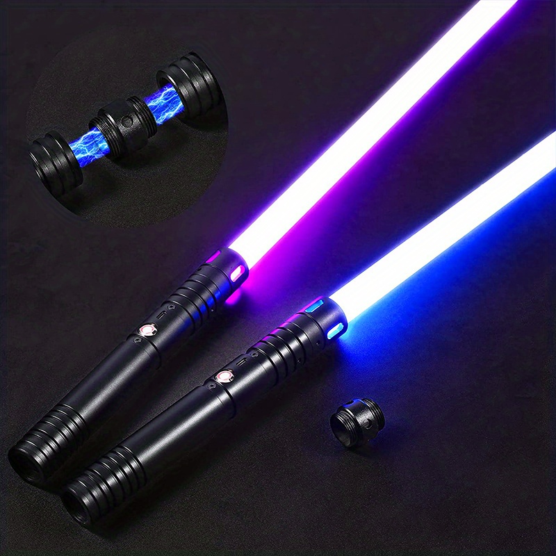 Lightsaber Type C rechargeable RGB 15 colors 2 pieces aluminum alloy handle Lightsaber suitable for adults and children can connect 2 in 1 RGB suitable for birthday Halloween role playing