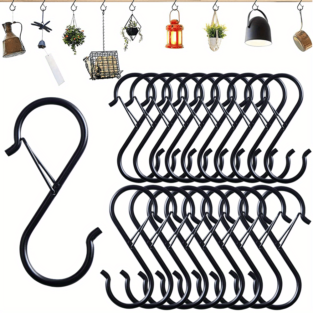 S Hooks Hanging Black S Hooks Heavy Duty Metal Hooks Safety - Temu