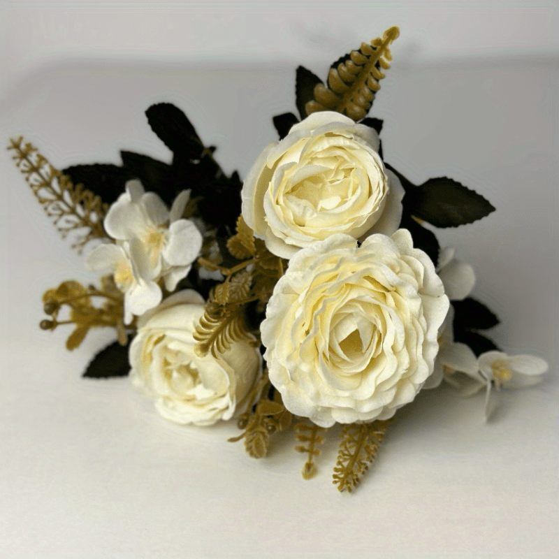 Artificial Western Rose Flower, Vintage Real Touch Faux Flowers