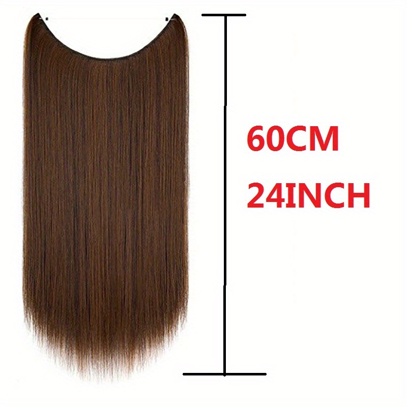 Silky Straight 20 Invisible Wire Snap In Hair Extensions With No Clips  Natural Synthetic Fish Line Hairpieces From W8qu, $14.58