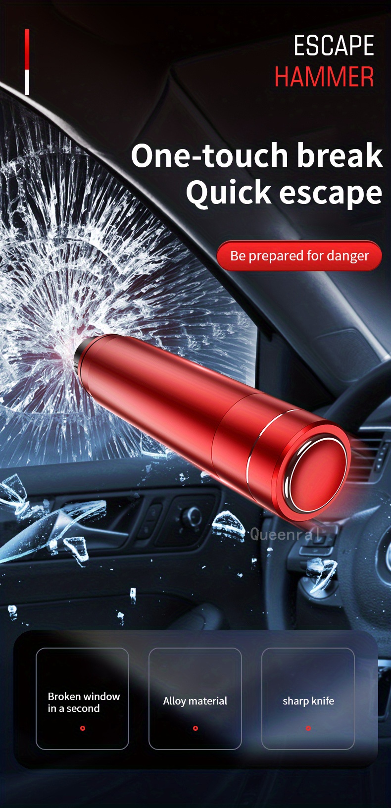 Car Safety Hammer Window Breaker Emergency Escape Safety Temu