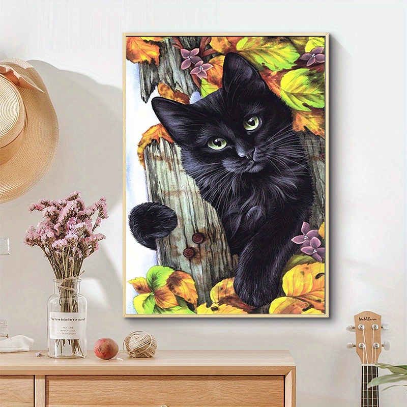 1pc Te Gatto Nero Modello Animale Kit Pittura Diamante - Temu Italy