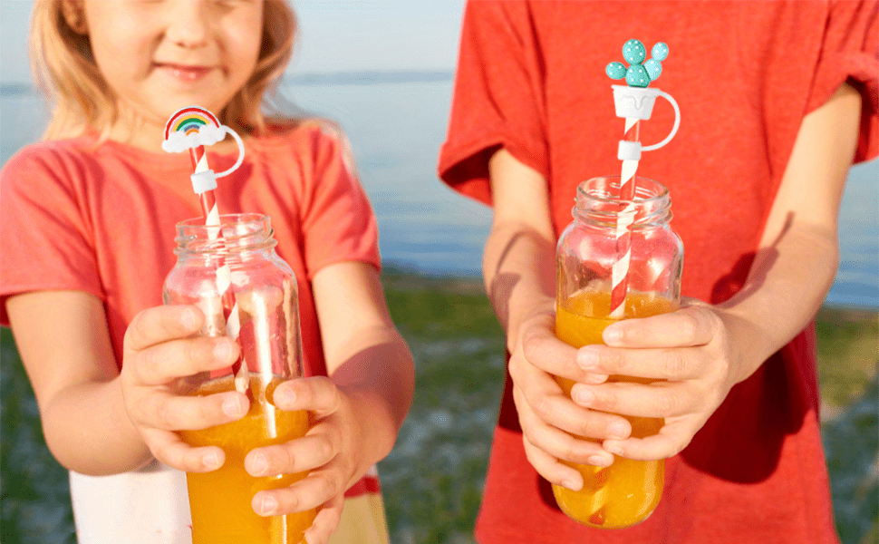 Reusable Silicone Straw Tips Covers - Lovely Flower & Fruit Shapes -  Perfect For Drinking! - Temu