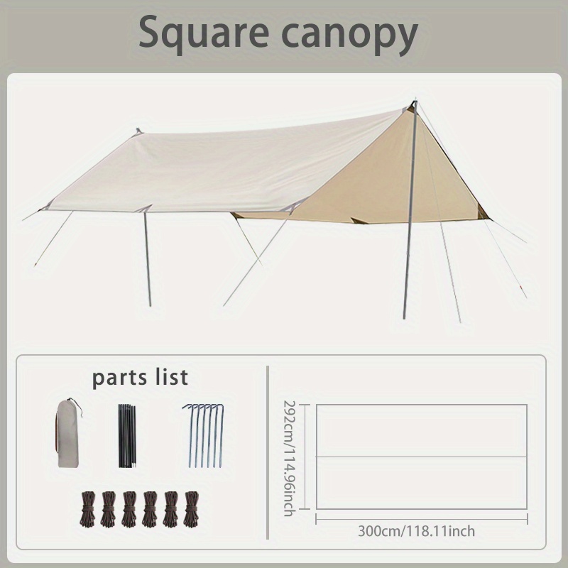 Acheter Tente d'extérieur, pare-soleil, auvent carré imperméable, tissu  Oxford, Camping pique-nique