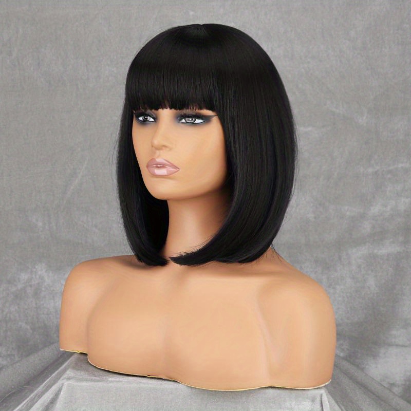 Short black wig outlet halloween costume