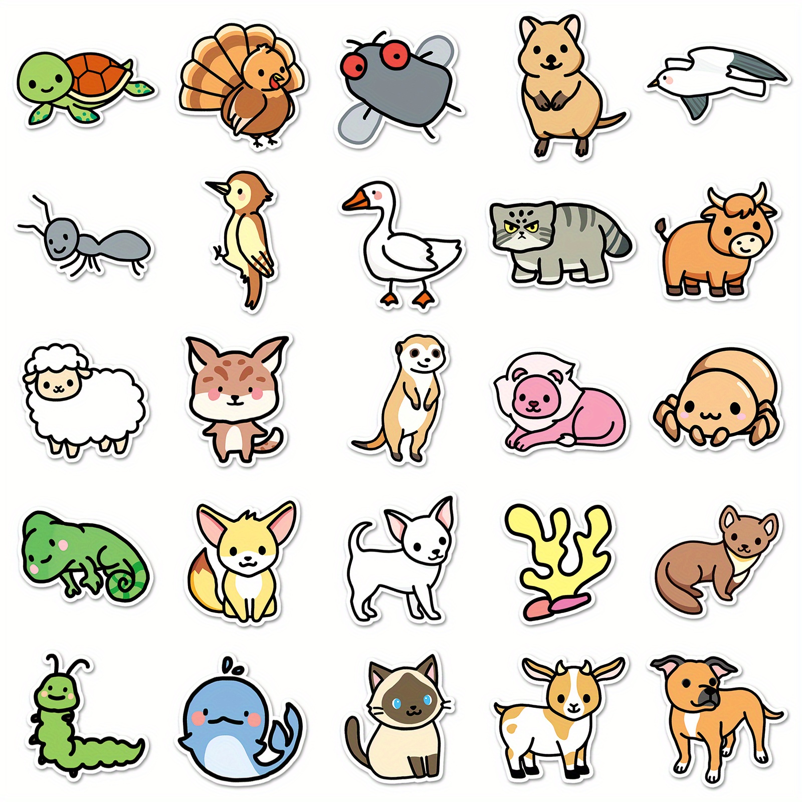 Cartoon animal stickers • The Printables