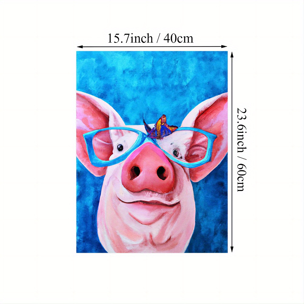1pc Animal Pig Canvas Wall Picture Funny Pig Wear Glasses Art Design Cute Animal  Poster Print Painting Poster Canvas For Home Office Decoration No Frame  90 Days Buyer Protection Temu Greece
