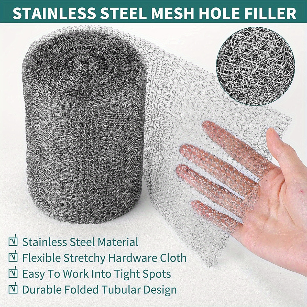 Stainless Steel Mesh Blocker Flexible Wire Mesh Roll - Temu