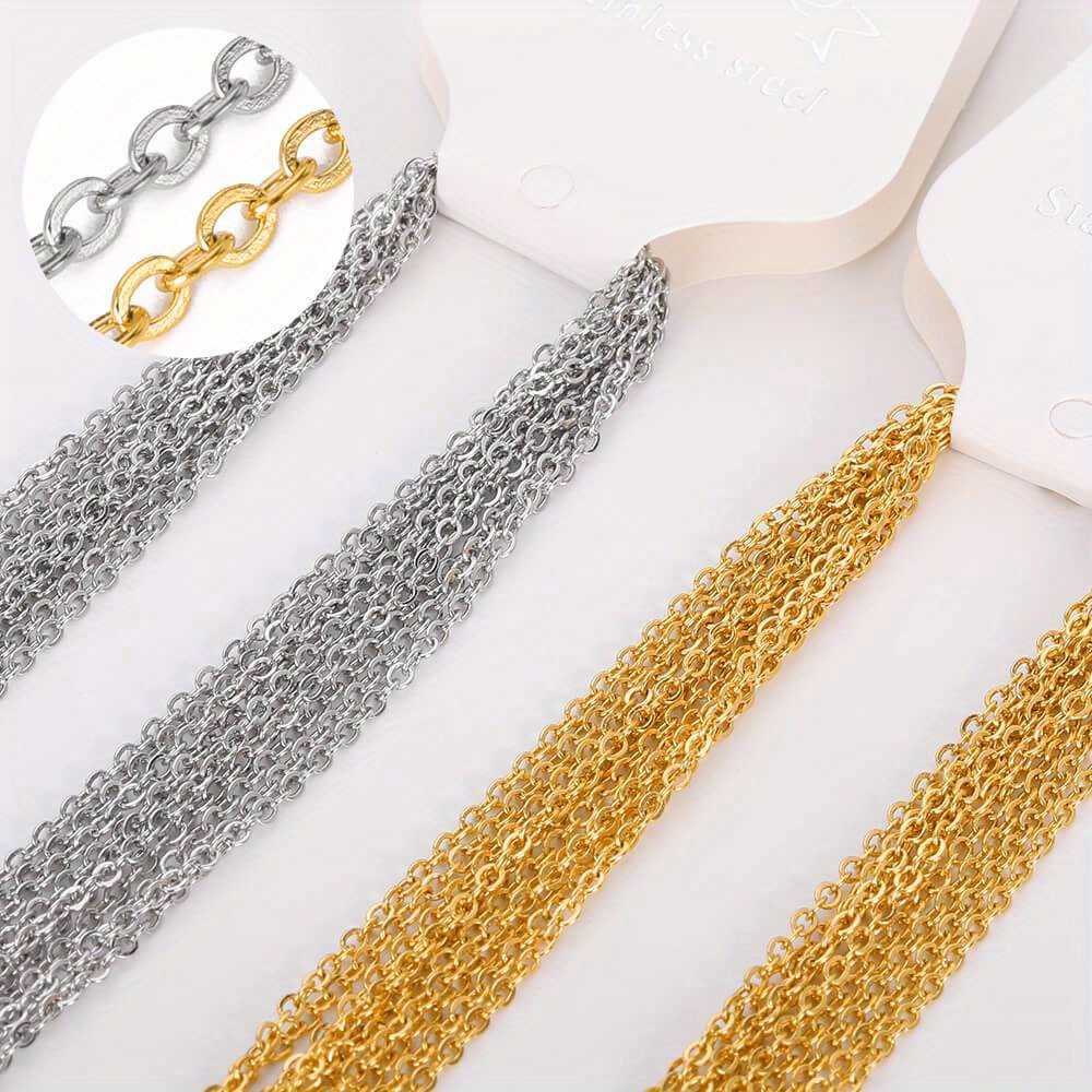 TEMU 10pcs 18k Gold Plated Stainless Steel Necklace Personality Necklace Jewelry Combination