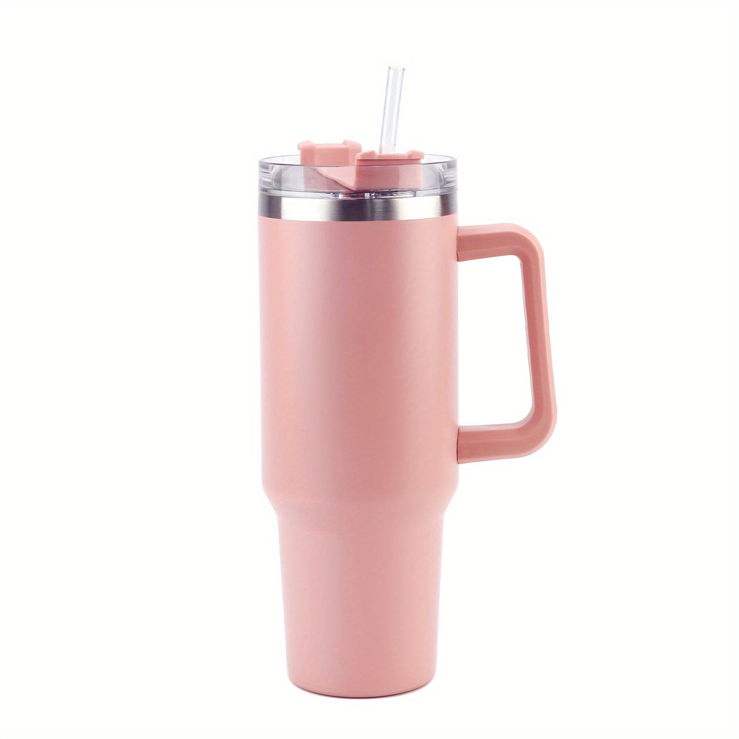 Starbucks Coffee Rose Pink Stainless Steel Tumbler Cup Mug 24 oz w/ Lid &  Straw