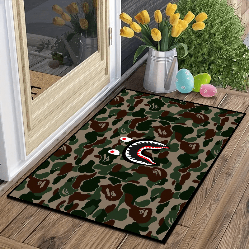 1pc Camouflage Grimace Door Mat Non Slip Floral Front Door Outdoor