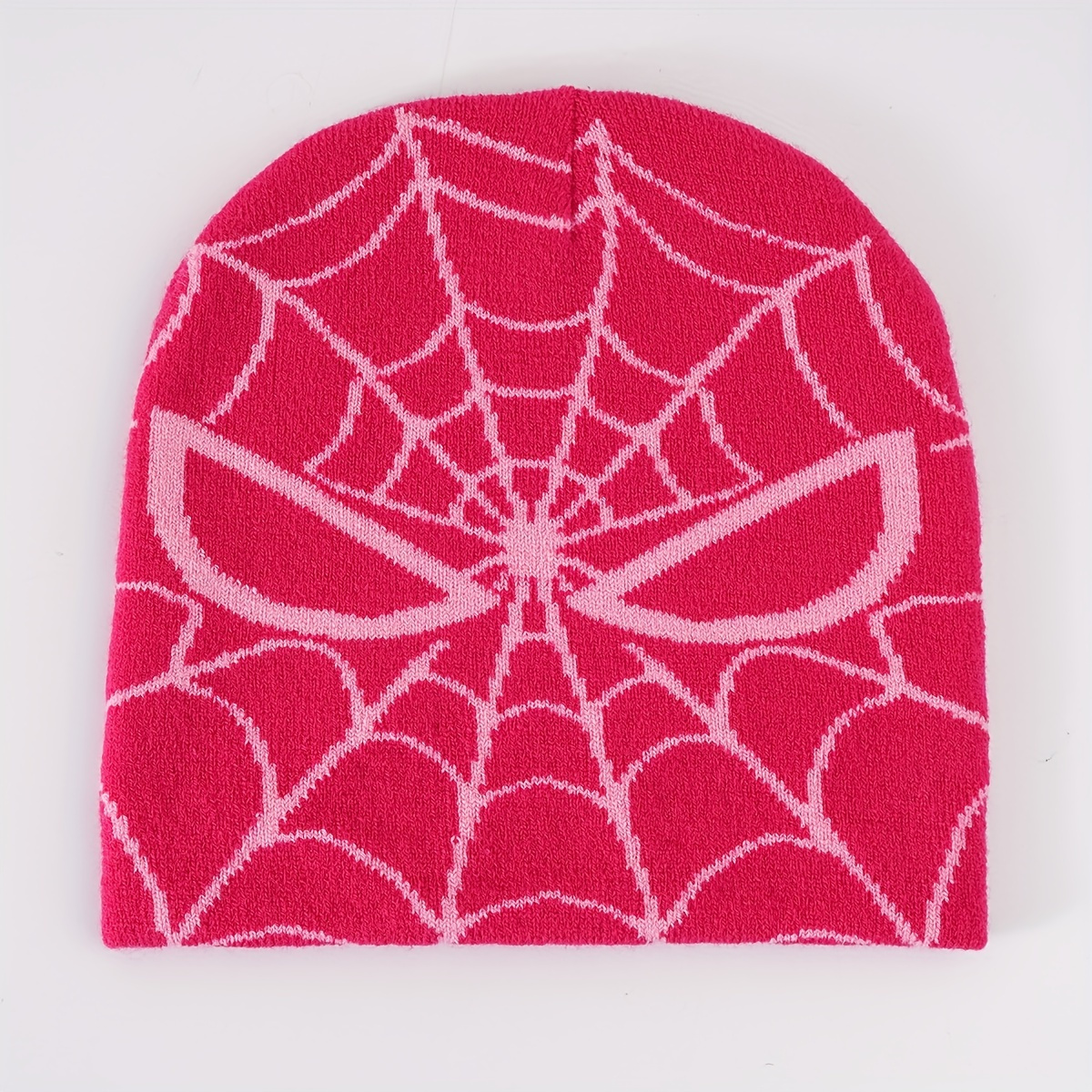 Y2k Spider Web Jacquard Beanie Gothic Knitted Skull Hip - Temu