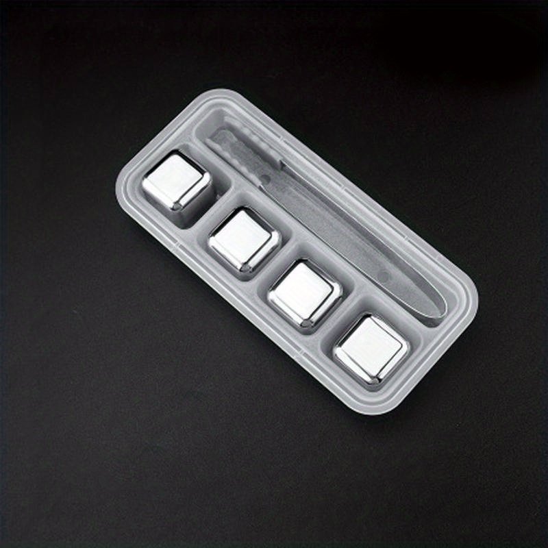 Stainless Steel Ice Block With Silicone Ice Clip Metal Quick - Temu
