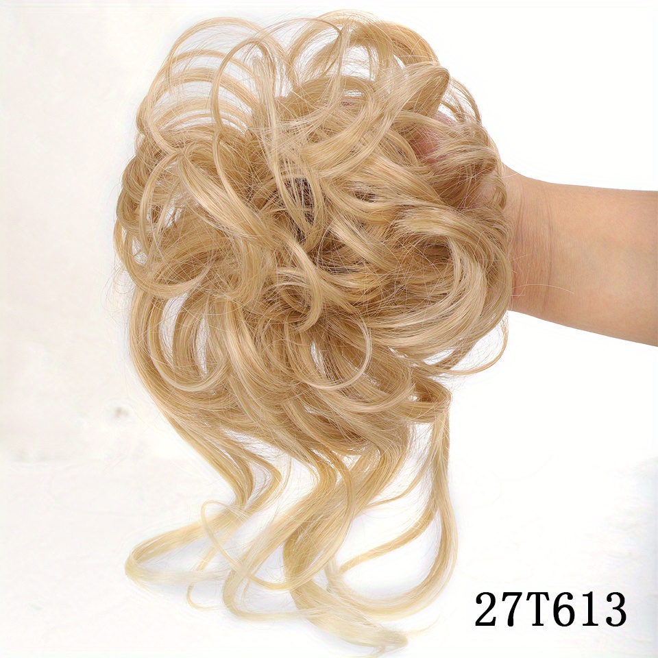 Messy Curly Donut Hair Bun Updo With Elastic Band, Synthetic Hair Bun Hair Extension Piece Suitable For Women 10 Inch Hair Accessories