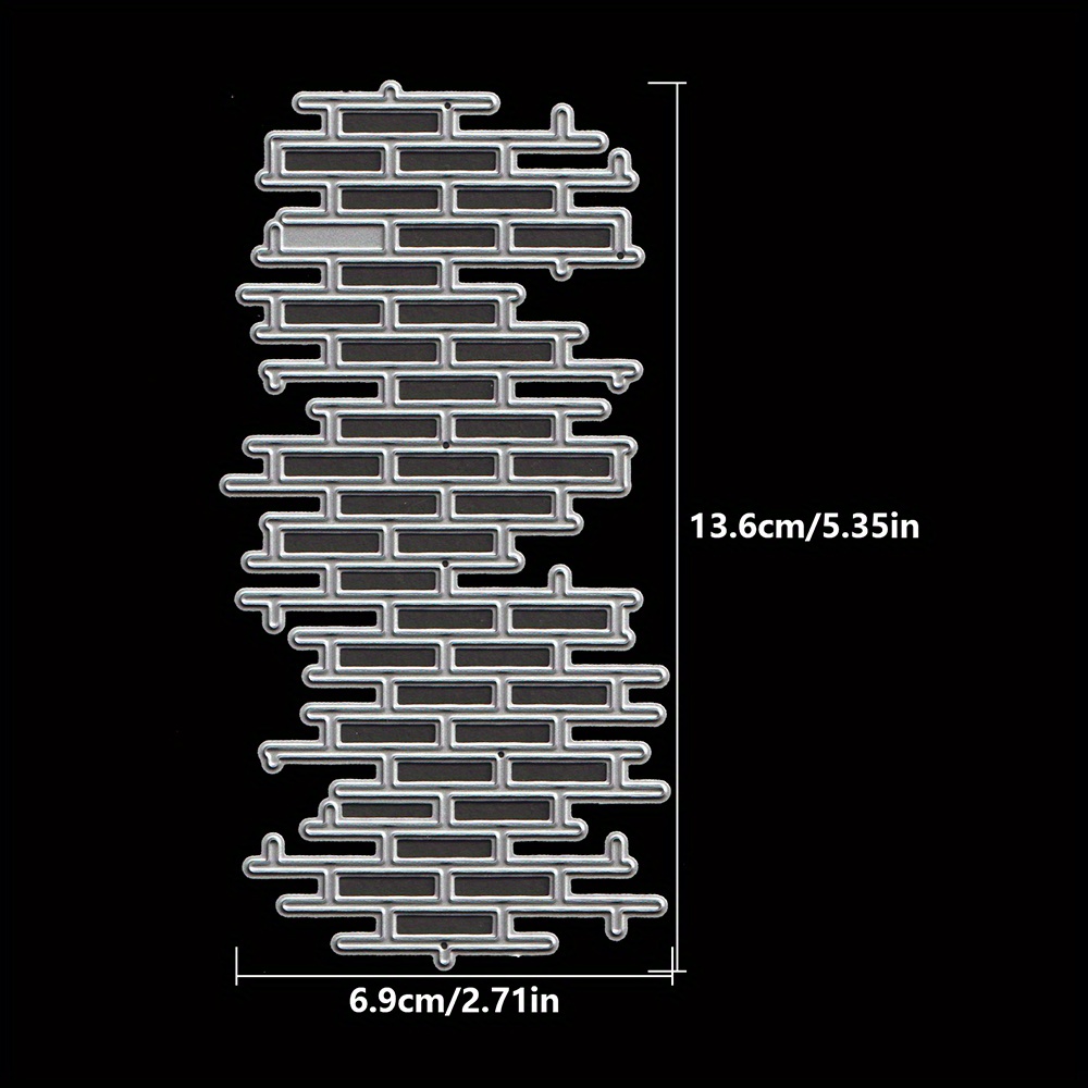 Image of Retro Brick Walls Background Metal Cutting Dies Diy Scrapbooking Album Greeting Cards Home Decoration Holiday Handle Hand Made
