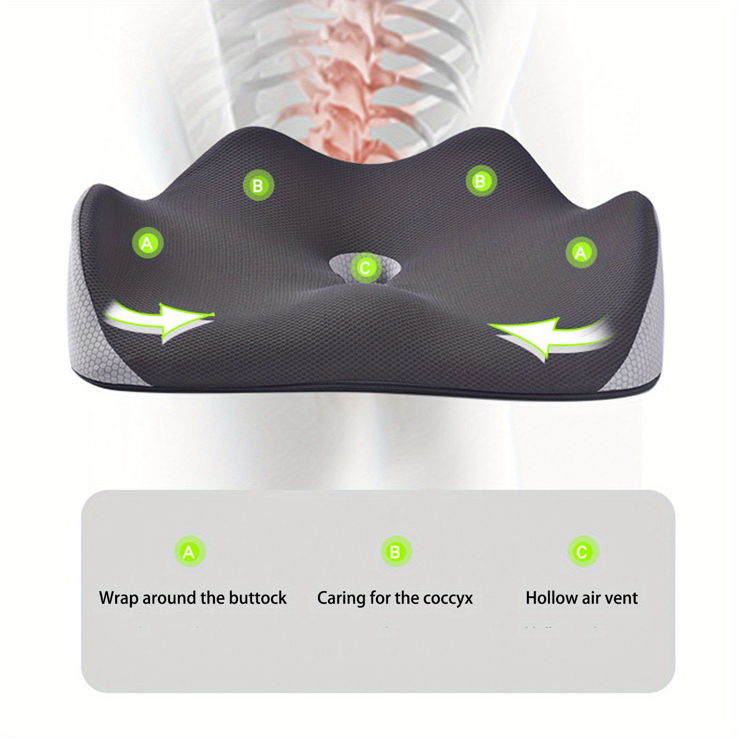  Gel Seat Cushion Non-Slip Orthopedic Donut Pillow