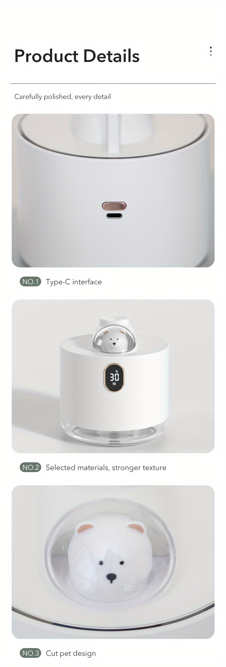 cute pet spaceship usb humidifier home mini wireless charging small desktop air humidification night light details 14