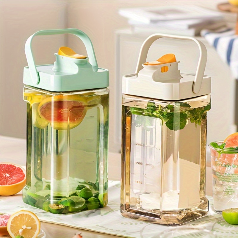 1pc 3.9l Household Cold Water Kettle With Tap, Green Plastic Cool Water  Container With Spigot For Fridge, Creative Fruit Juice & Iced Tea Dispenser  For Party, Summer