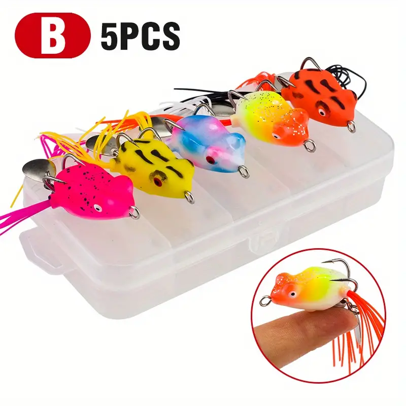 Mini Soft Plastic Frog Lures 3d Eyes Sequins Topwater Action - Temu