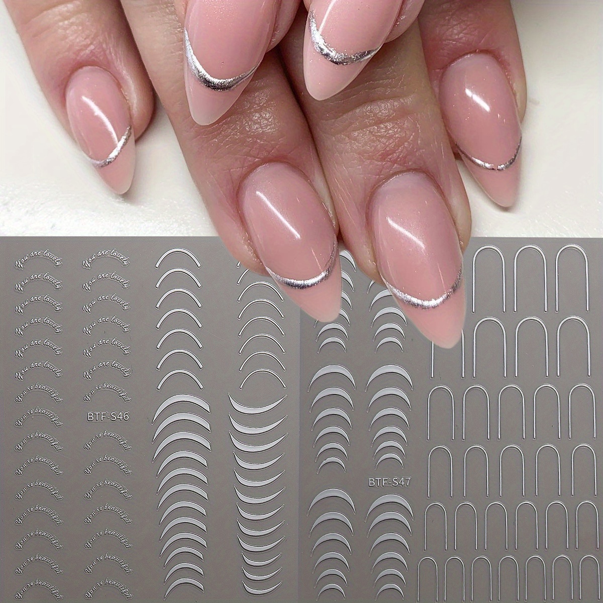 French Nail Art Stickers - Self-adhesive Pegatinas For Beautiful