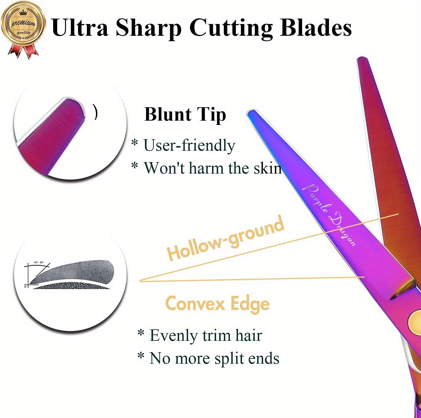 5 5 inch purple hair cutting scissors set with razor pu leather scissors case barber hair cutting shears hair thinning texturizing shears for professional hairdresser or home use multi colored details 2