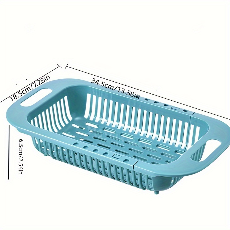 1pc Kitchen Retractable Sink Drain Basket Multifunctional Fruit And  Vegetable Washing Basket Drain Dish Rack Plastic Dish Rack  13.58*7.87*2.56inch