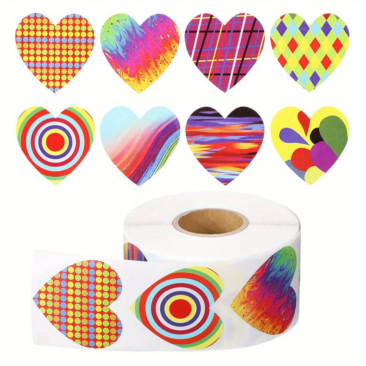  500pcs Glitter Heart Stickers for Envelopes