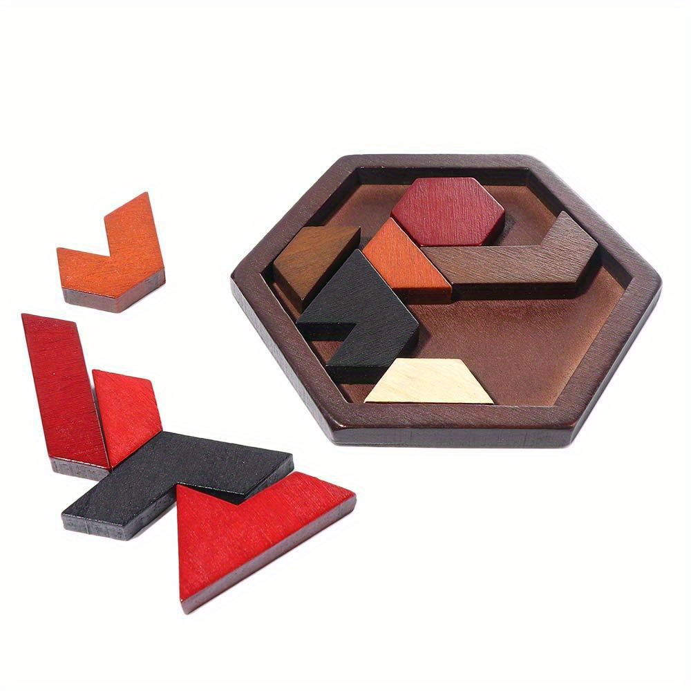 puzzle game children kids adults hexagonal geometric shape Temu