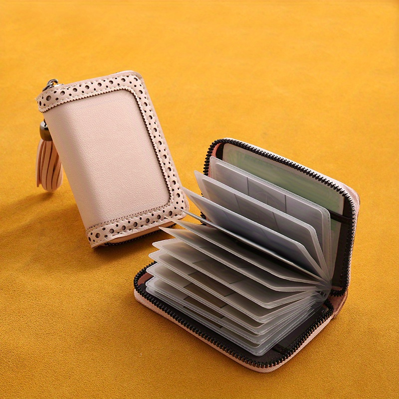 Unisex PU Leather Zipper Pockets Coin Purse Solid Pouch Wallet Small  Storage Bag