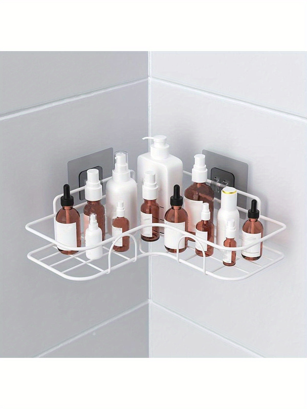 WarmthandFish Bathroom Corner Punch-Free Rack Wall Mounted Shower Caddy Shelf  Storage Holder 