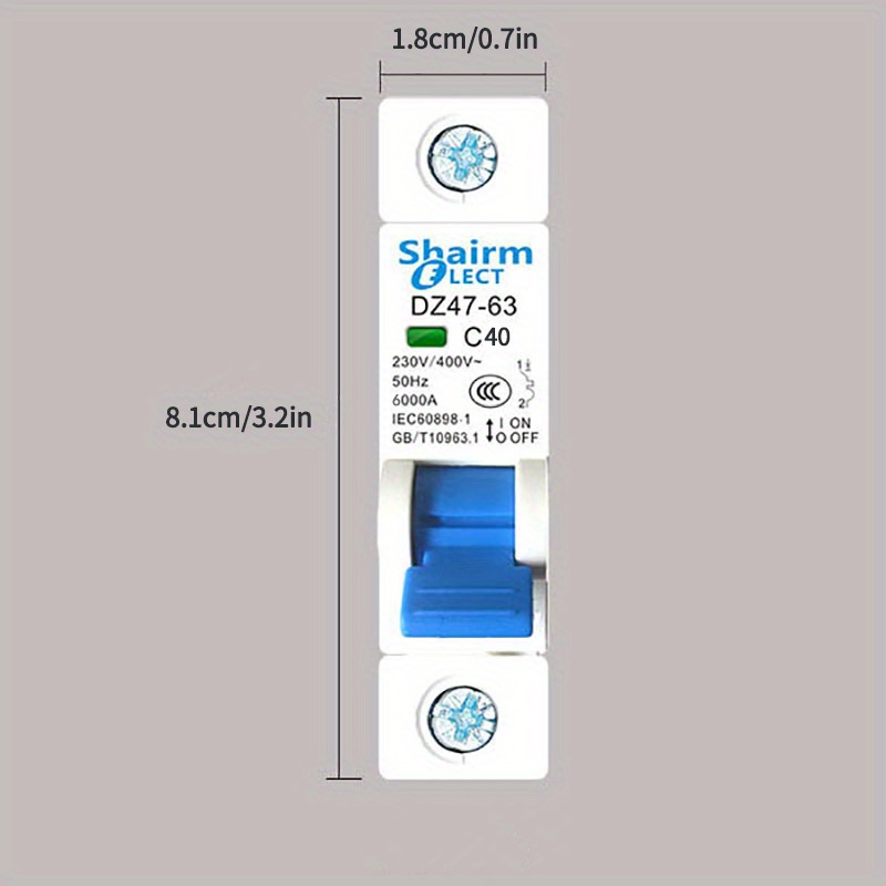 Salvavita Riarmo Automatico 1P+N MCB 6A 10A 16A 20A 25A 32A 40A 220V AC  Interruttore automatico 6KA Curva C Curva B Differenziale Riarmo Automatico  (Size : B Curve, Color : 10A) 